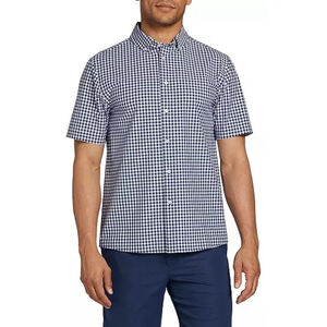 Men's Walter Hagen golf Shirt l Blue White Gingham d20